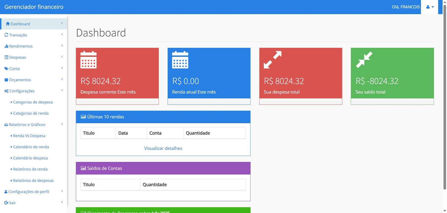 💼 Sistema de Controle Financeiro Online - PHP + MySQL